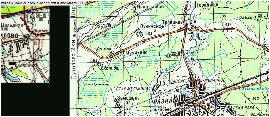 Карта ЛУКИНСКОЕ, Ленинградская область, Кировский район