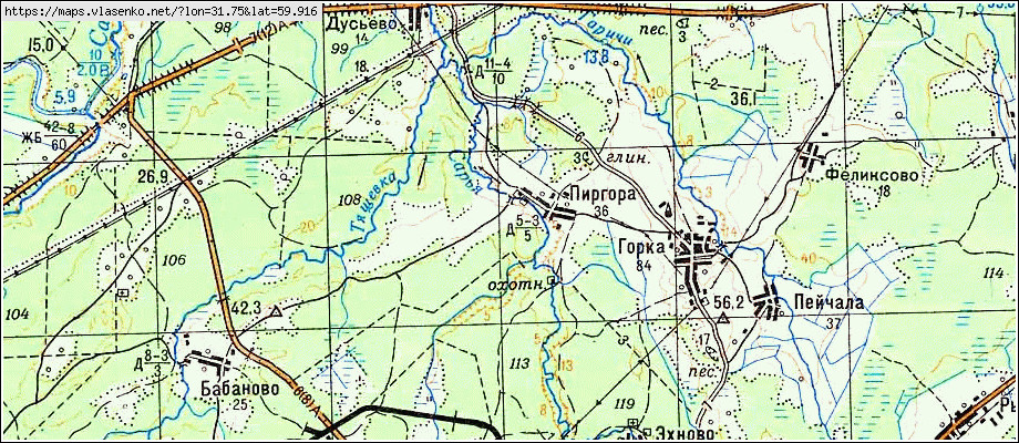 Карта ПИРГОРА, Ленинградская область, Кировский район