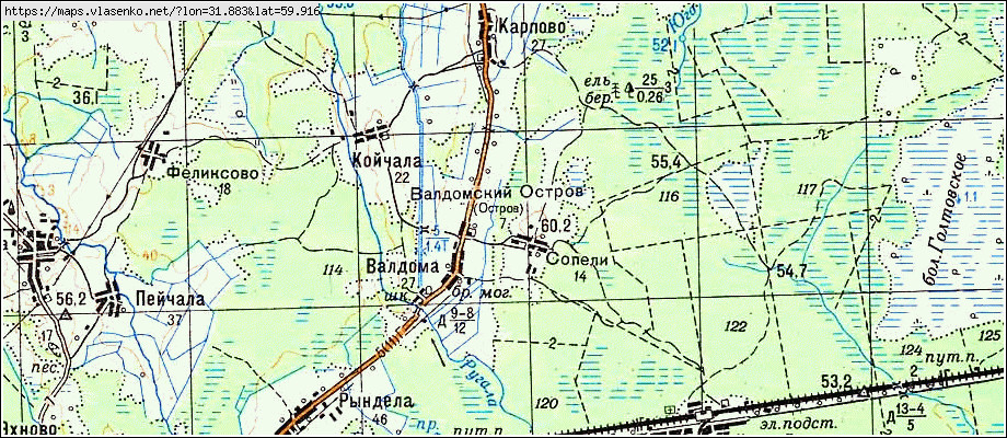 Карта СОПЕЛИ, Ленинградская область, Кировский район