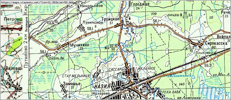 Карта ВАСИЛЬКОВО, Ленинградская область, Кировский район