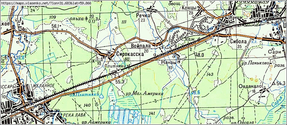 Карта ВОЙПАЛА, Ленинградская область, Кировский район