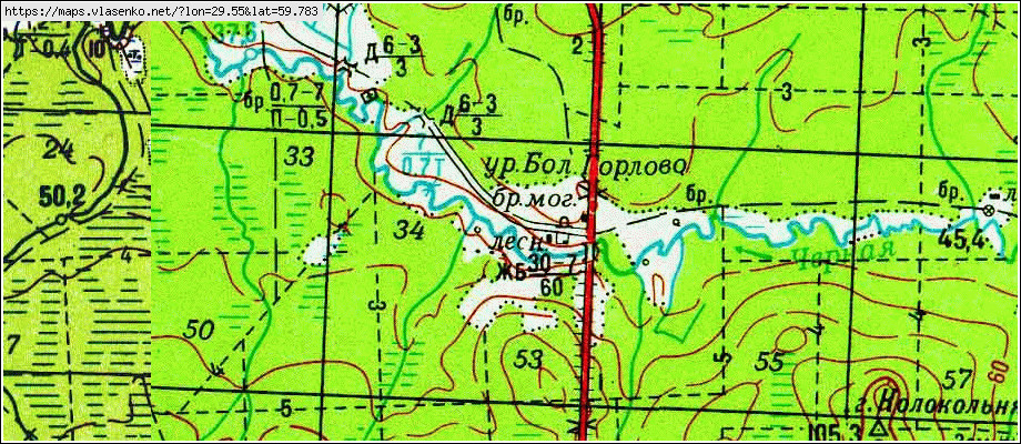 Карта БОЛЬШОЕ ГОРЛОВО, Ленинградская область, Ломоносовский район