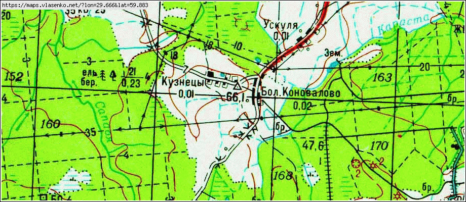 Карта БОЛЬШОЕ КОНОВАЛОВО, Ленинградская область, Ломоносовский район