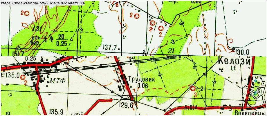Карта ГЛУХОВО, Ленинградская область, Ломоносовский район