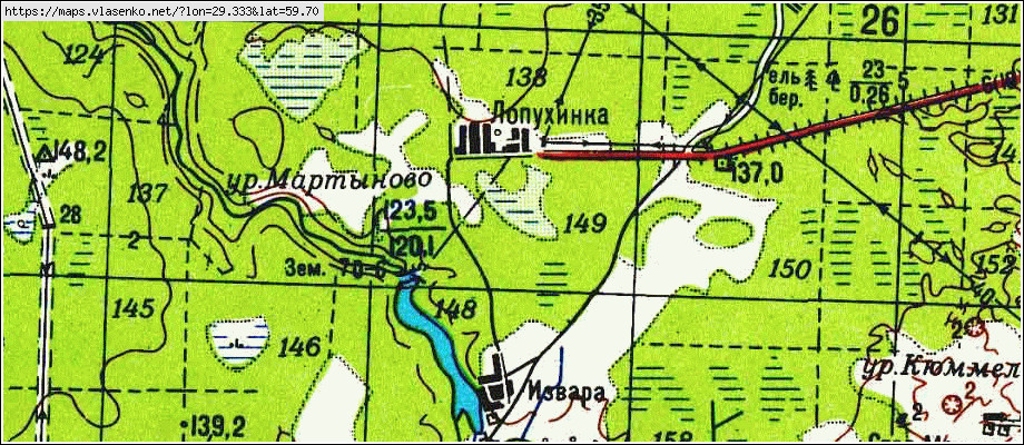 Карта ИЗВАРА, Ленинградская область, Ломоносовский район