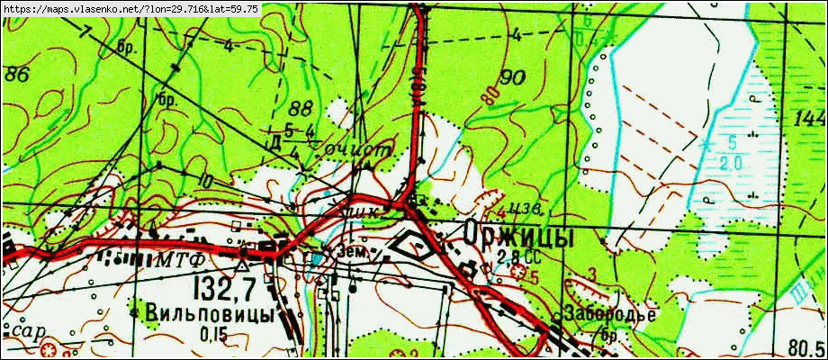 Карта КРАСНАЯ МЫЗА, Ленинградская область, Ломоносовский район