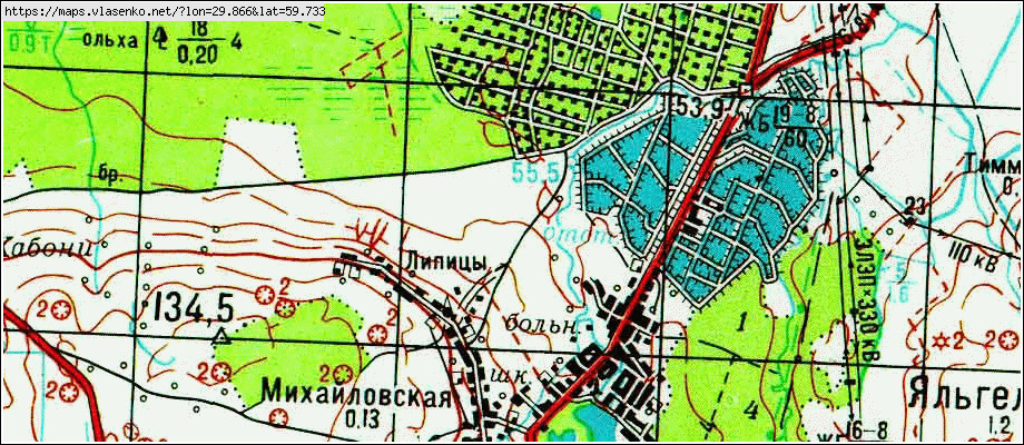 Карта РОПША, Ленинградская область, Ломоносовский район