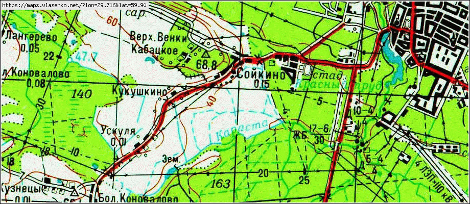 Карта СОЙКИНО, Ленинградская область, Ломоносовский район