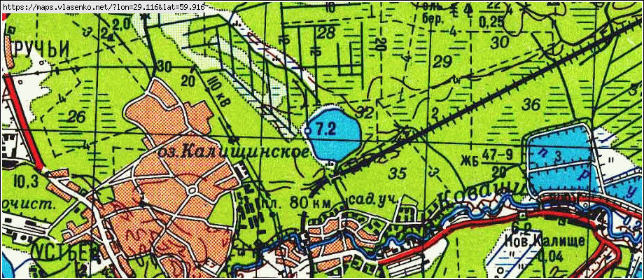 Карта СОСНОВЫЙ БОР, Ленинградская область, Ломоносовский район
