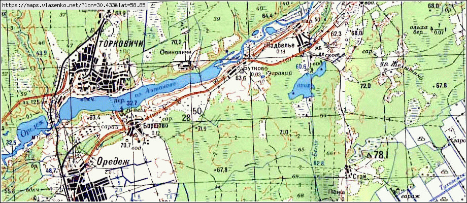 Карта БУТКОВО, Ленинградская область, Лужский район