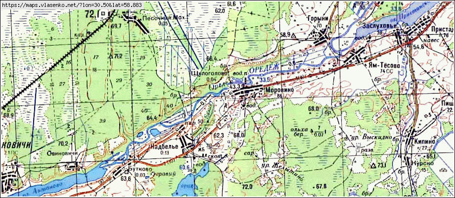 Карта ЩУПОГОЛОВО, Ленинградская область, Лужский район