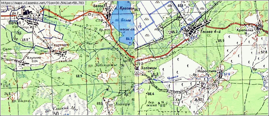 Карта ХОЛОМЦЫ, Ленинградская область, Лужский район