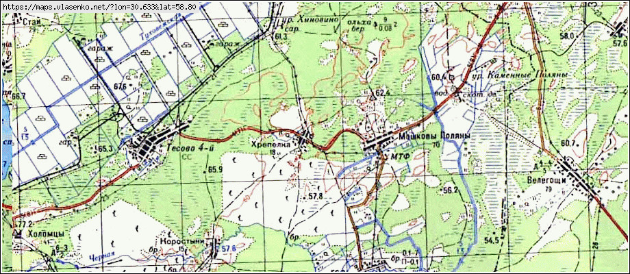 Карта ХРЕПЕЛКА, Ленинградская область, Лужский район