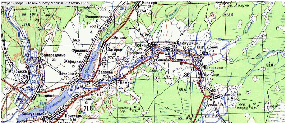 Карта ЛАЗАРЕВО, Ленинградская область, Лужский район