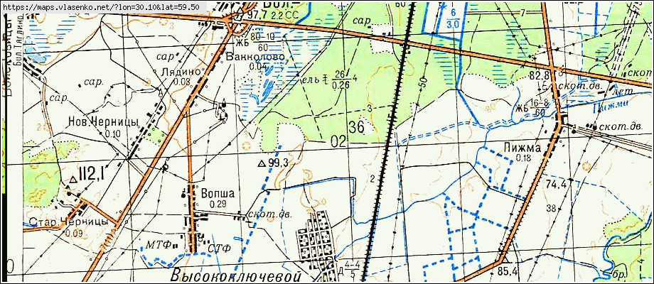 Карта ЛУЖКИ, Ленинградская область, Лужский район