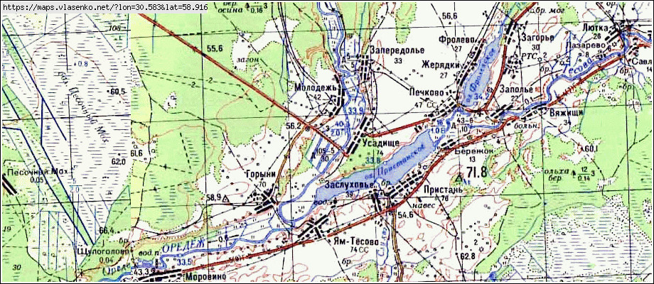 Карта МИЛОДЕЖЬ, Ленинградская область, Лужский район