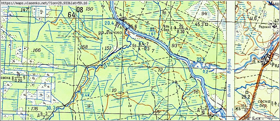 Карта ОЖЕВО, Ленинградская область, Лужский район