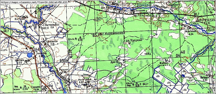 Карта ПЕТРОВСКИЕ БАБЫ, Ленинградская область, Лужский район