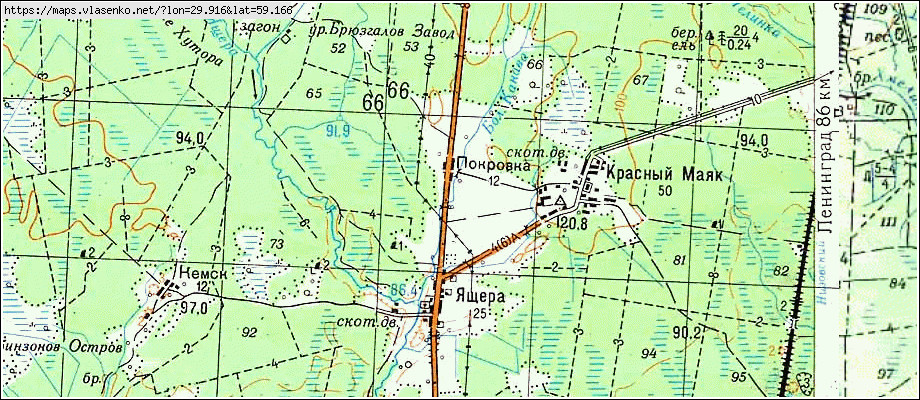 Карта ПОКРОВКА, Ленинградская область, Лужский район