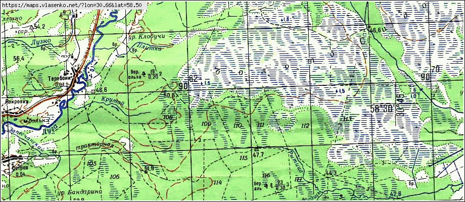 Карта РАССОХИ, Ленинградская область, Лужский район