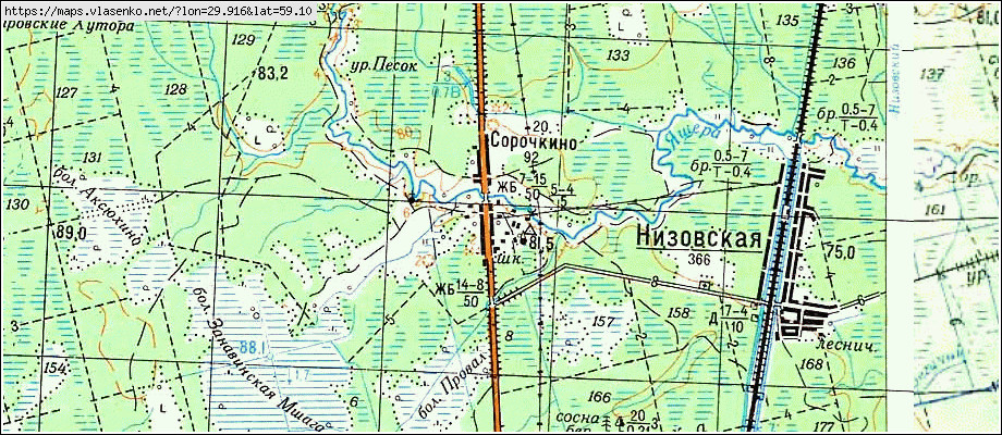 Карта СОРОЧКИНО, Ленинградская область, Лужский район