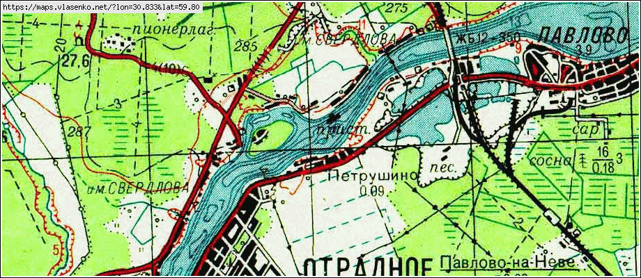 Карта ОСТРОВКИ, Ленинградская область, Приозерский район