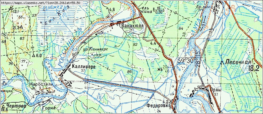 Карта ГЛАЗОВА ГОРА, Ленинградская область, Сланцевский район