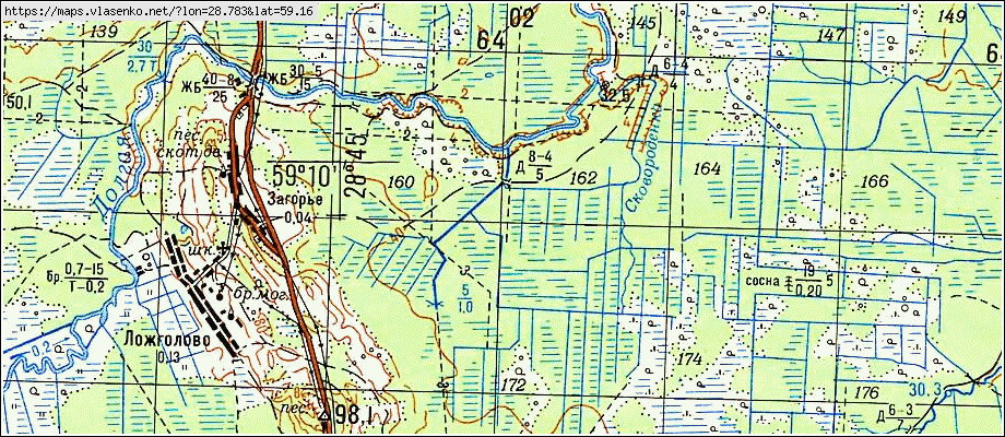 Карта КОЗЬЯ ГОРА, Ленинградская область, Сланцевский район