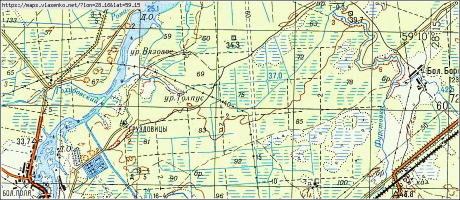 Карта ПЕЧУРКИ, Ленинградская область, Сланцевский район
