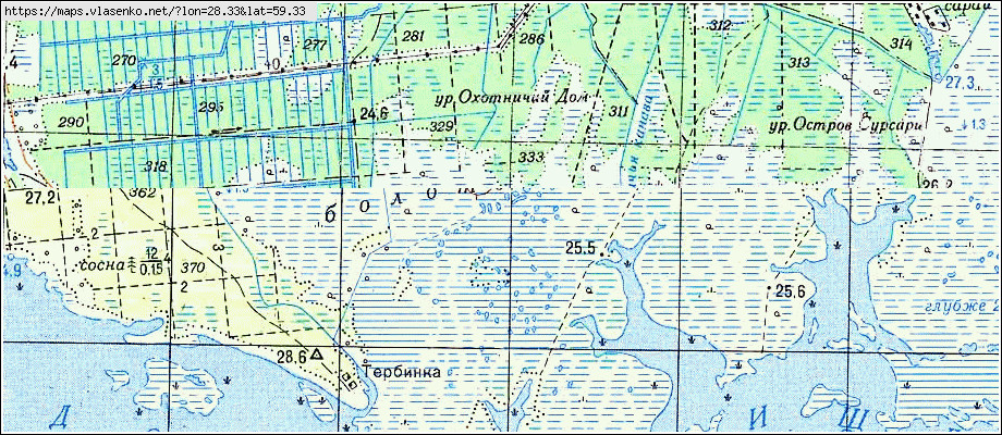 Карта ПОДПОРОЖЕК, Ленинградская область, Сланцевский район