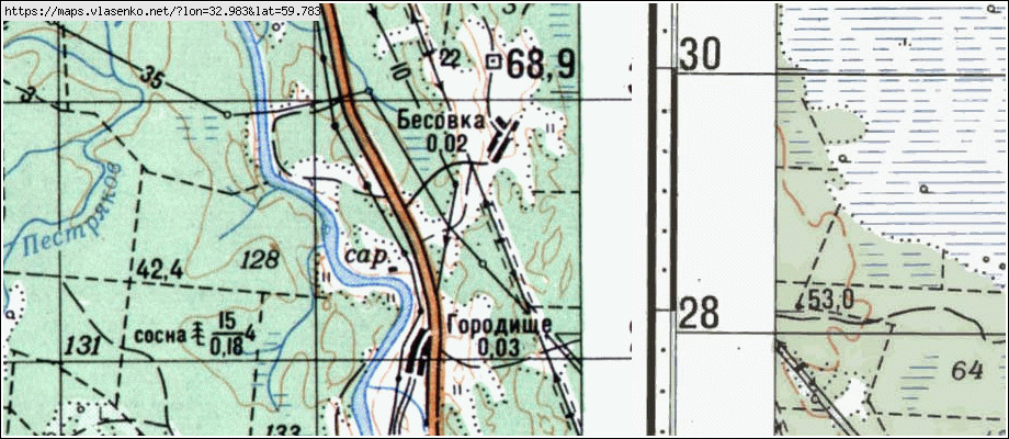 Карта БЕСОВКА, Ленинградская область, Тихвинский район