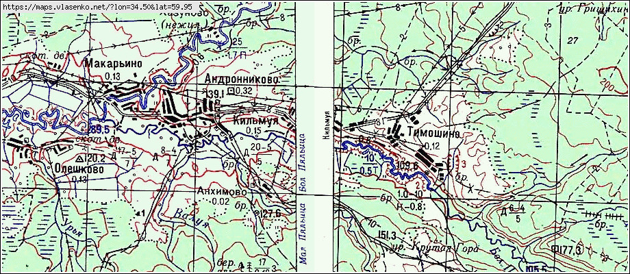 Карта КИЛЬМУЯ, Ленинградская область, Тихвинский район