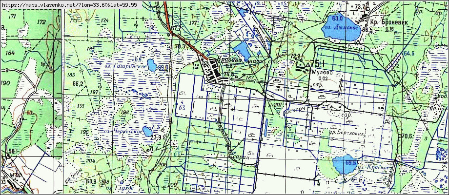 Карта КРАСАВА, Ленинградская область, Тихвинский район