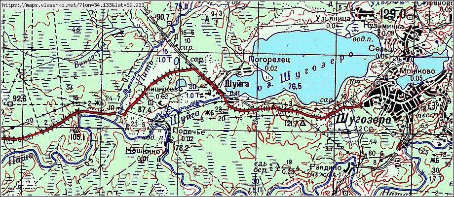 Карта ПОГОРЕЛЕЦ, Ленинградская область, Тихвинский район