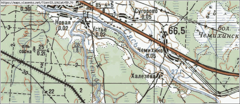 Карта СУГОРОВО, Ленинградская область, Тихвинский район