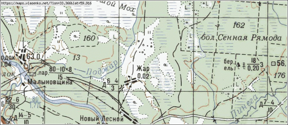 Карта ЖАР, Ленинградская область, Тихвинский район