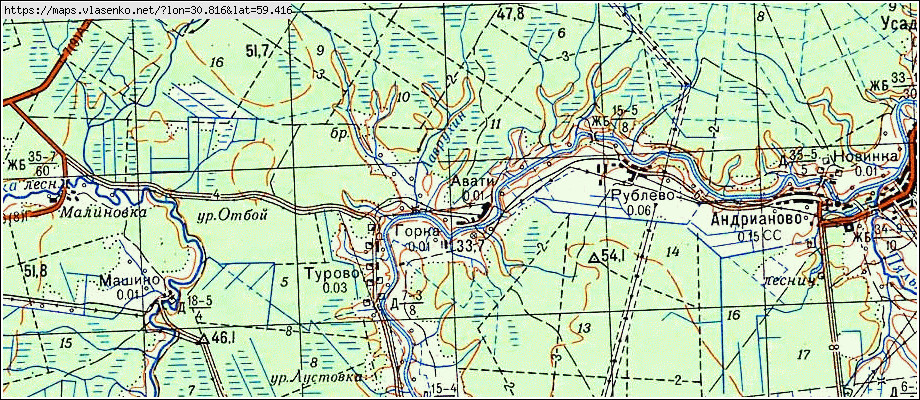 Карта АВАТИ, Ленинградская область, Тосненский район