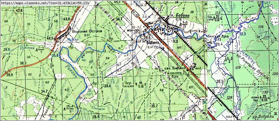 Карта БАБИНО, Ленинградская область, Тосненский район