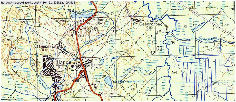 Карта БЕЛОГОЛОВО, Ленинградская область, Тосненский район