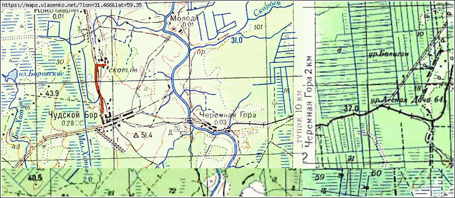 Карта ЧЕРЕМНАЯ ГОРА, Ленинградская область, Тосненский район