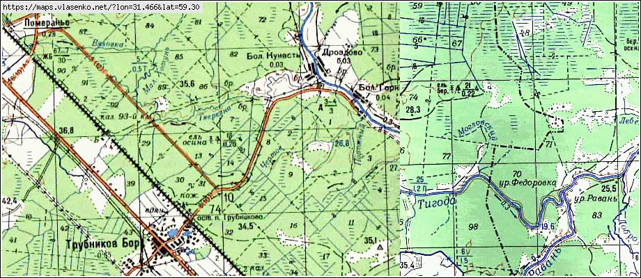 Карта ДРОЗДОВО, Ленинградская область, Тосненский район