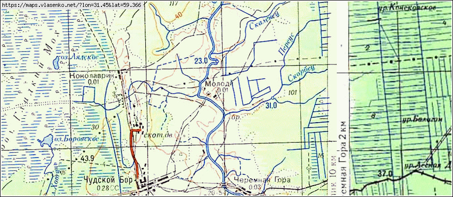 Карта МОЛОДИ, Ленинградская область, Тосненский район