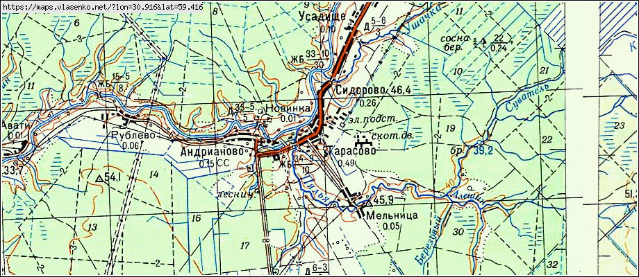 Карта СИДОРОВО, Ленинградская область, Тосненский район