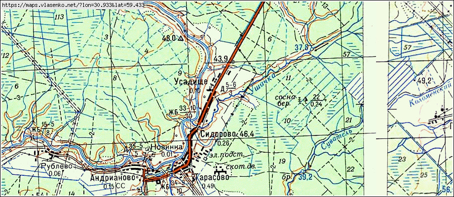 Карта УСАДИЩЕ, Ленинградская область, Тосненский район