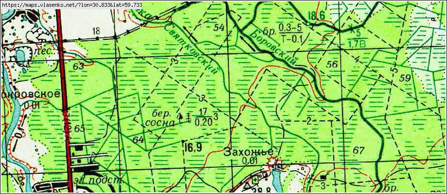 Карта ЗАХОЖЬЕ, Ленинградская область, Тосненский район