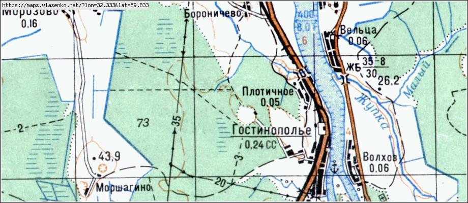 Карта БОРОНИЧЕВО, Ленинградская область, Волховский район