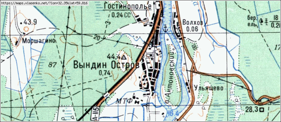 Карта ГОСТИНОПОЛЬЕ, Ленинградская область, Волховский район
