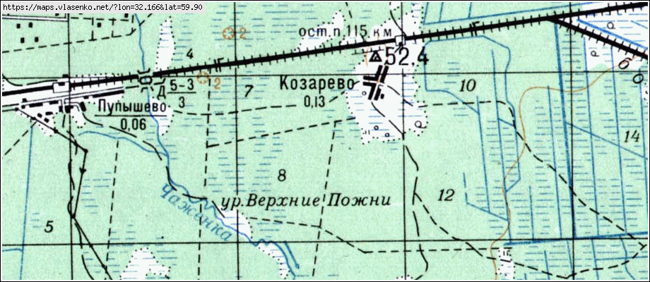 Карта КОЗАРЕВО, Ленинградская область, Волховский район