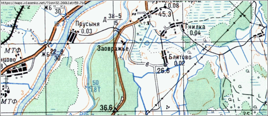 Карта ПРУСЫНСКАЯ ГОРКА, Ленинградская область, Волховский район