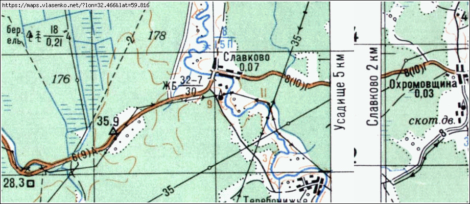 Карта СЛАВКОВО, Ленинградская область, Волховский район